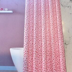 Kate Spade Strawberry Shower Curtain 72 x 72 Pink Wild Strawberries NWT